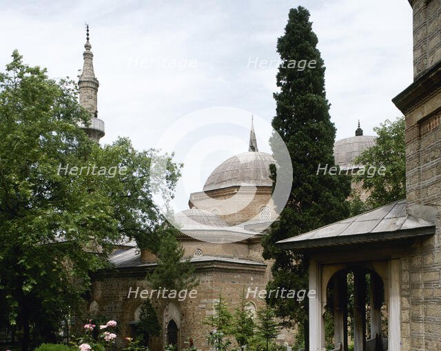 Exterior view, Muradiye Mosque, Muradiye Complex, Busra, Turkey, completed in 1426 (1999). Creator: LTL.