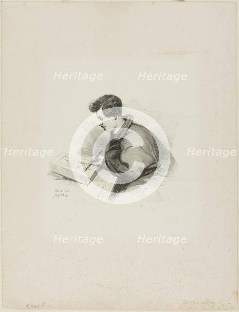 Portrait of Auguste Raffet, 1839. Creator: Auguste Bry.