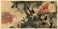 Long Live the Great Japanese Empire! A Great Victory for Our Troops in the Assault on Song..., 1894. Creator: Mizuno Toshikata.