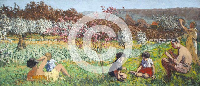 Dans le verger de l'Étang-la-Ville. Creator: Roussel, Ker-Xavier (1867-1944).