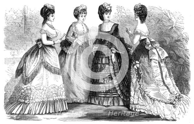 Paris fashions for April, 1870. Creator: Unknown.