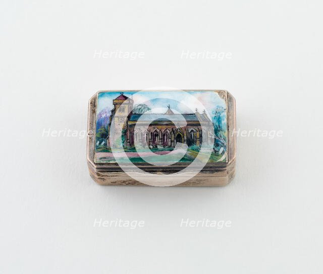 Vinaigrette with View of a Church, England, c. 1890. Creator: Unknown.
