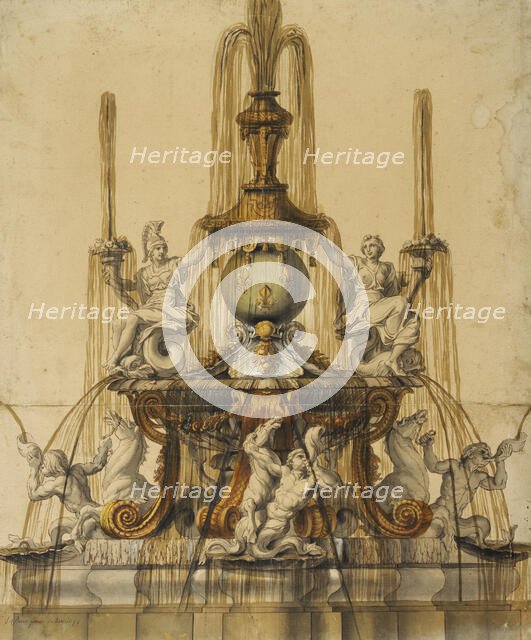 Design for a fountain at Versailles, 1673.  Creator: Unknown.