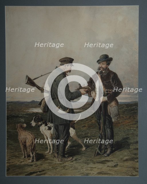 Hunters, 1864. Artist: Sokolov, Pyotr Petrovich (1821-1899)