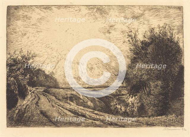 Route from La Houssoye, Crevecoeur-le-Grand (Route de La Houssoye, Crevecoeur), 1913. Creator: Auguste Lepere.