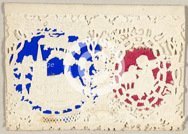 Untitled Valentine (Church and Putti), c. 1850. Creator: Thomas Wood.