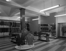 Mens clothes shop interior, Alexandre of Oxford Street, Mexborough, South Yorkshire, 1963. Artist: Michael Walters
