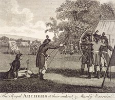 View of The Royal Archers in Finsbury Fields, c1750. Artist: Anon
