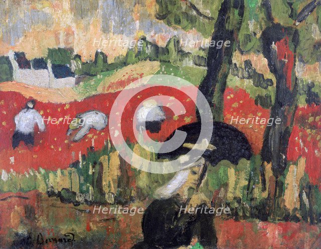 'The Red Field, Pont Aven', c1887. Artist: Emile Bernard