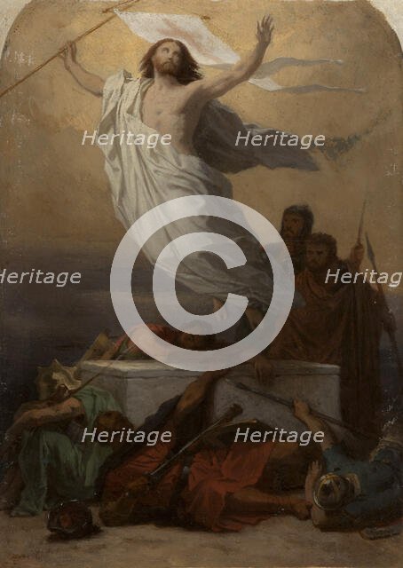 Sketch for the church of Saint-Eustache : the Resurrection of Christ, before 1856. Creator: Emile Signol.