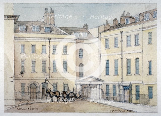 View of Downing Street, Westminster, London, 1851. Artist: Thomas Colman Dibdin