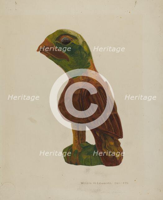 Pa. German Carved Bird, c. 1939. Creator: William H Edwards.