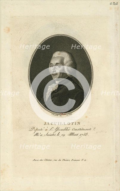 Portrait of Joseph-Ignace Guillotin (1738-1814) , 1796. Creator: Bonneville, François (active 1787-1802).