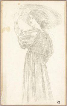 Standing Woman in Three-Quarter Profile Wearing Broad Brimmed Hat, n.d. Creator: Unknown.
