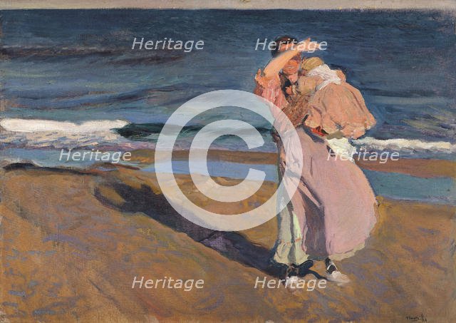 Fisherwoman with child, Valencia, 1908. Creator: Sorolla y Bastida, Joaquín (1863-1923).