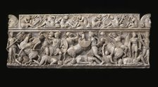 Sarcophagus with battle scenes between the Greeks and the Amazons, 2nd cen. AD.