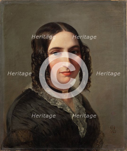 Portrait of the composer Fanny Hensel née Mendelssohn (1805-1847), 1842.