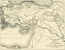 'Map of Asia Minor,  Expedition of Cyrus the Younger, and Retreat of the Ten Thousand', 1890. Creator: Unknown.