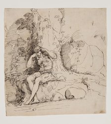 Young Person Seated by a Tree, 1777. Creator: John Hamilton Mortimer.