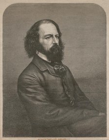 Portrait of Alfred, Lord Tennyson (1809-1892), 1864. Creator: Jackson, Mason (1819-1903).
