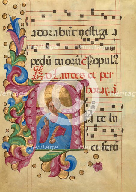 Leaf from Antiphonal P of San Giorgio Maggiore, about 1467-1470. Creator: Belbello da Pavia.