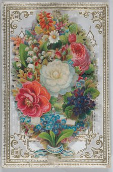 Valentine - Mechanical, flowers with hidden messages, sachet, ca. 1875., ca. 1875. Creator: Anon.