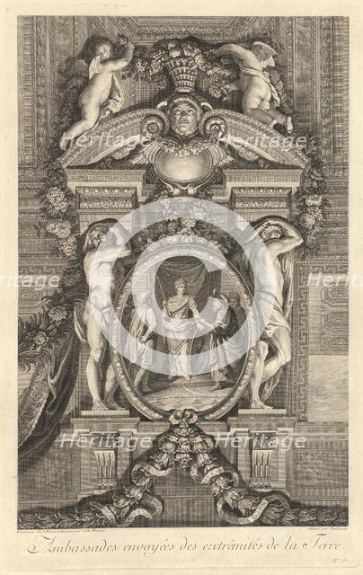 Ambassades envoyées des extrêmités de la Terre (Embassies Sent...) [pl. 15], published 1752. Creators: Jean-Baptiste Masse, Pierre Soubeyran.