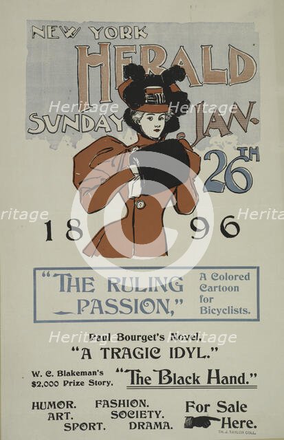 New York herald. Sunday Jan 26th 1896, c1893 - 1897. Creator: Unknown.