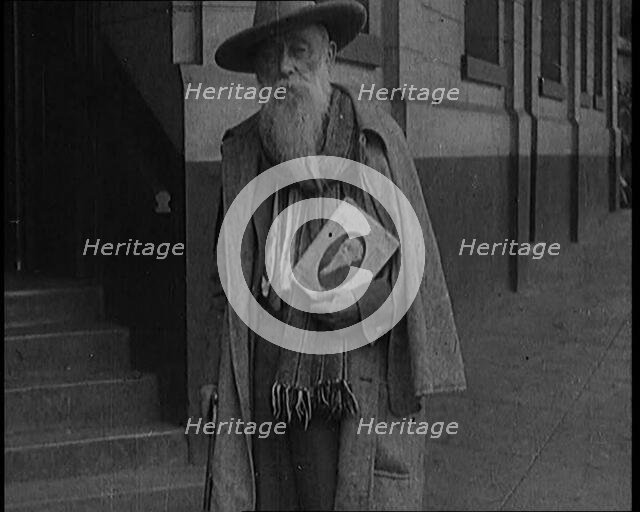The Author Alfred Aloysius Horn Looking Rather Eccentric with a Long White Beard..., 1929. Creator: British Pathe Ltd.