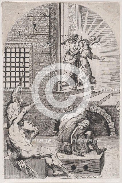 Saint Peter being released from prison by the angel, 1650-70. Creator: Girolamo Pedrignani.