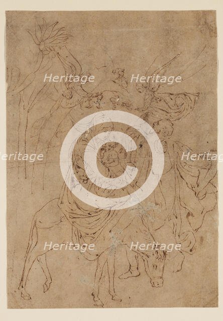 The Flight into Egypt, 15th century. Creator: Unknown German; After Martin Schongauer German, 1450-1491.