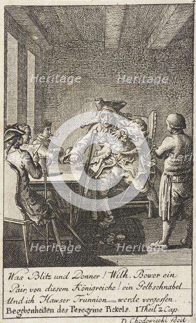 Plate 1 for Thomas Smollett's 'The Adventures of Peregrine Pickle', 1785. Creator: Daniel Nikolaus Chodowiecki.