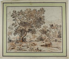 Figures in Idyllic Italianate Landscape, n.d. Creator: Franz Kobell.