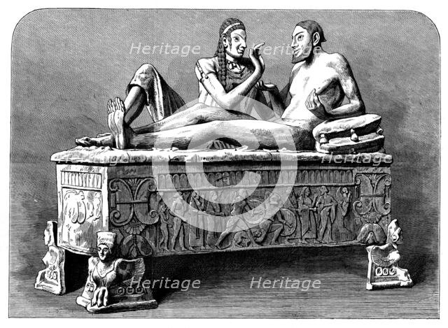 The Castellani Collection in the British Museum - Etruscan sarcophagus, 1873. Creator: Unknown.