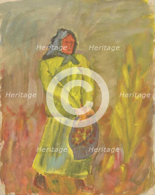 Woman with basket, 1930-1944. Creator: Arnold Peter Weisz-Kubincan.