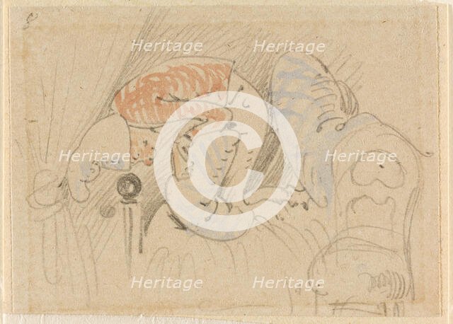 The disturbed but happily regained night's rest, (The Flea); 8, 1862. Creator: Wilhelm Busch.