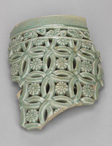 Fragment of Garden Stool with Openwork Design, 1200s. Creator: Unknown.