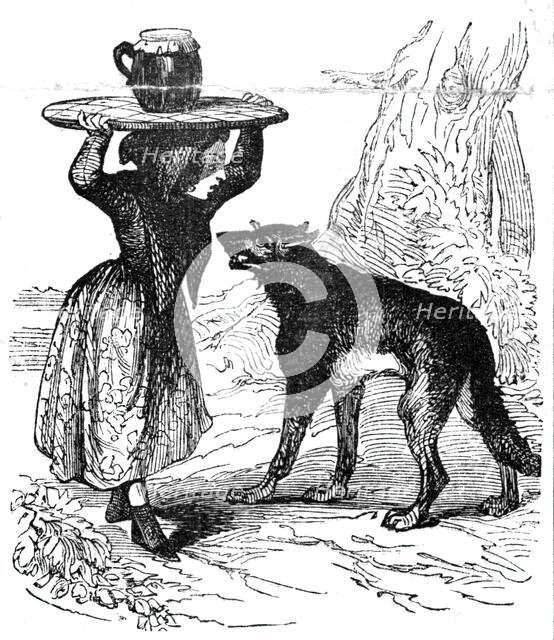 Little Red Riding Hood and the Wolf, 1842. Creator: Unknown.