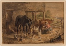 Farmyard, between 1842 and 1888. Creator: Felix Octavius Carr Darley.
