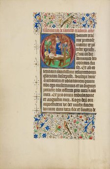 Initial O: The Martyrdom of Saint Erasmus; Llangattock Hours, 1450s. Creator: Master of the Llangattock Hours.