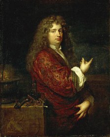 Portrait of Nicolaas Hartsoeker (1656-1725), c1682. Creator: Netscher, Caspar (1639-1684).
