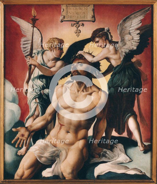 Christ crowned with thorns between two angels, 1532. Creator: Heemskerck, Maarten Jacobsz, van (1498-1574).