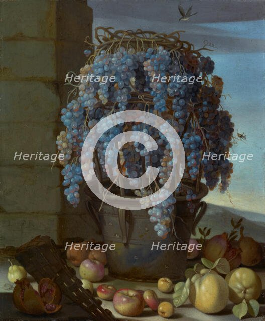 Still Life with Grapes and Other Fruit, 1630s. Creator: Luca Forte.