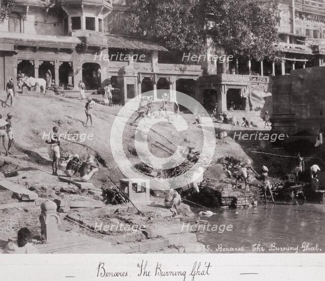 Benares, The Burning Gháts, Late 1860s. Creator: Samuel Bourne.