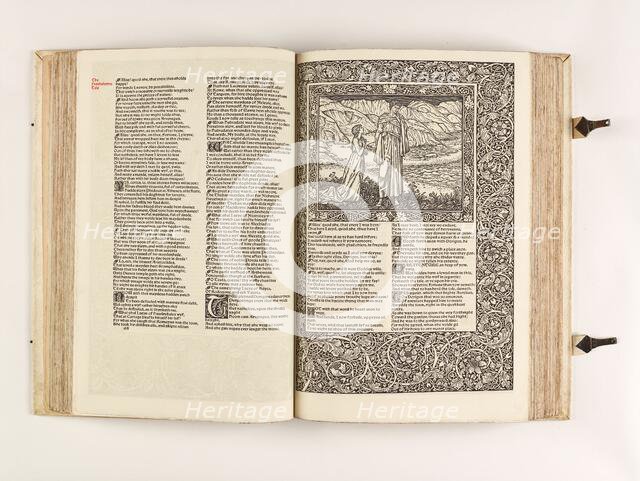 The Kelmscott Chaucer - The Works of Geoffrey Chaucer Now Newly Imprinted, 1896. Creator: Sir Edward Coley Burne-Jones.