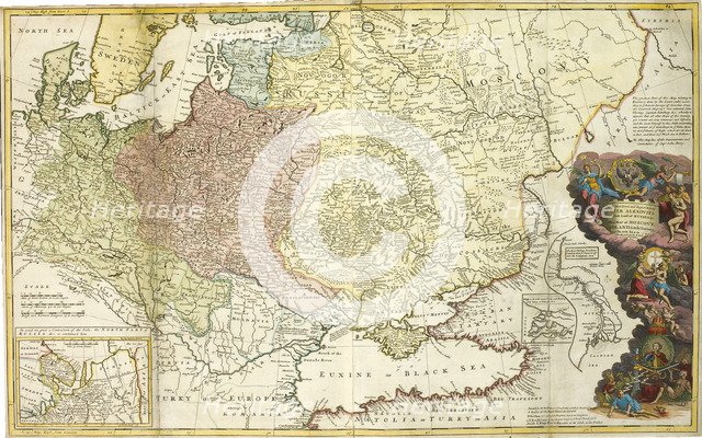 Map of Muscovy. Artist: Moll, Herman (1654-1732)