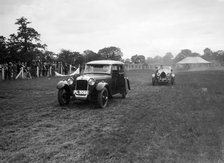 Alvis FWD and Bugatti Type 44 taking part in the Bugatti Owners Club gymkhana, 5 July 1931. Artist: Bill Brunell.