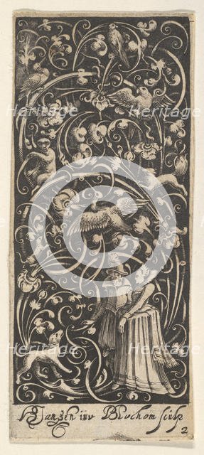 Vertical Panel with a Man and Woman, ca. 1631. Creator: Bartolomeus van Lochom.