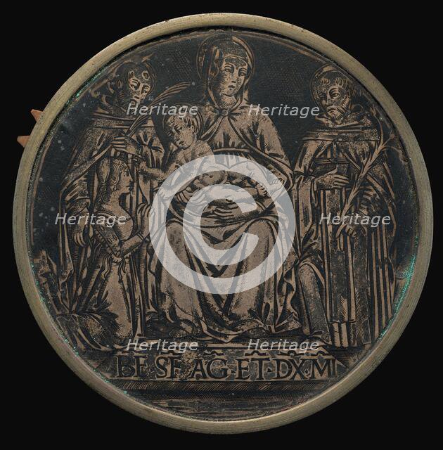 Virgin and Child with Two Martyrs and Donor. Creator: Unknown.