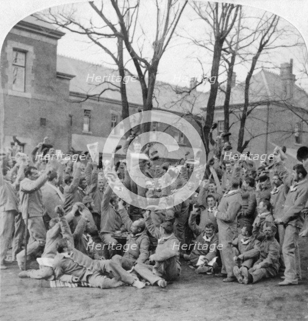 Convalescent soldiers, general hospital no 10, Bloemfontein, South Africa, Boer War, 1901. Artist: Underwood & Underwood